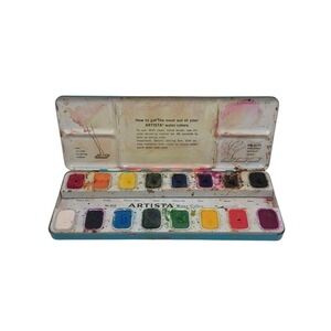 Vintage Artista Water Colors #016 Half Pans Non Toxic Binney Smith USA RARE
